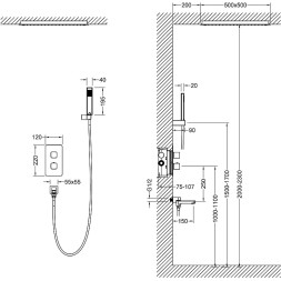 Душевая система Timo Petruma SX-5019/17SM с термостатом Золото матовое