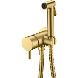 Гигиенический душ со смесителем Boheme Uno 467-MG Золото матовое
