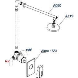 Душевая система WasserKRAFT Alme A12119 Хром