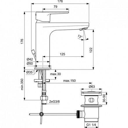 Комплект смесителей Ideal Standard Ceratherm T100 BC985AA Хром