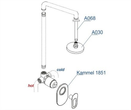Душевая система WasserKRAFT Kammel A12830 Хром