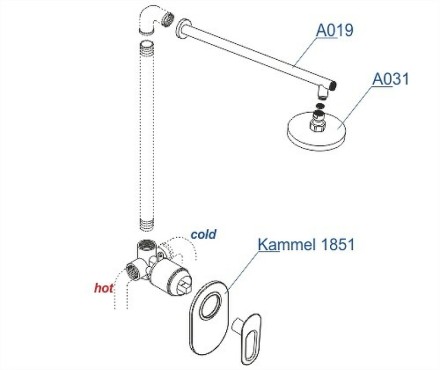Душевая система WasserKRAFT Kammel A12831 Хром